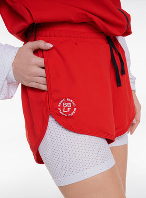 Short deportivo color rojo para mujer, marca BABALÚ, referencia 109143, vista frontal. Compra al por mayor en babalu.com.co en COP.