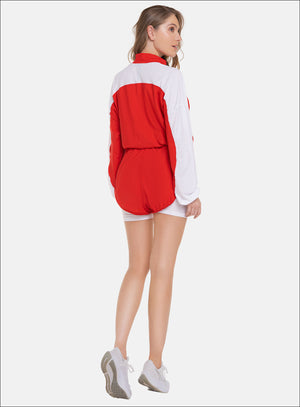Short deportivo color rojo para mujer, marca BABALÚ, referencia 109143, vista trasera. Compra al por mayor en babalu.com.co en COP.
