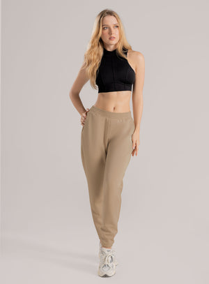 Sudadera casual color beige para mujer, marca BABALÚ, referencia 114693, vista frontal. Compra al por mayor en babalu.com.co en COP.