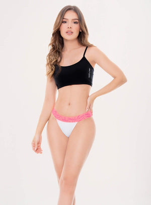 Tanga brasilera color blanco para mujer, marca BABALÚ, referencia 27931, vista frontal. Compra al por mayor en babalu.com.co en COP.