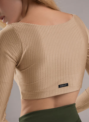 Top deportivo color arequipe para mujer, marca BABALÚ, referencia 109413, vista trasera. Compra al por mayor en babalu.com.co en COP.
