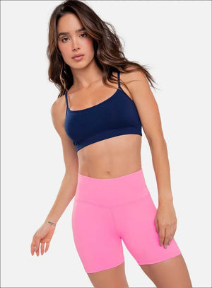 Top deportivo color azul para mujer, marca BABALÚ, referencia 15943, vista frontal. Compra al por mayor en babalu.com.co en COP.