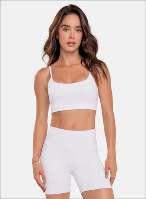 Top deportivo color blanco para mujer, marca BABALÚ, referencia 15943, vista frontal. Compra al por mayor en babalu.com.co en COP.