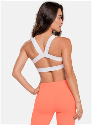 Top deportivo color blanco para mujer, marca BABALÚ, referencia 92343, vista trasera. Compra al por mayor en babalu.com.co en COP.