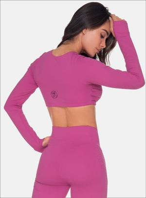 Top deportivo color fucsia para mujer, marca BABALÚ, referencia 111443, vista trasera. Compra al por mayor en babalu.com.co en COP.