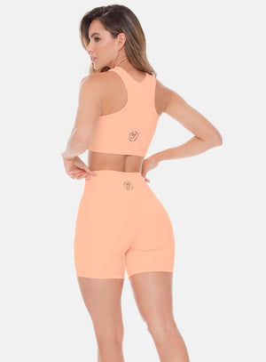 Top deportivo color melon para mujer, marca BABALÚ, referencia 108813, vista trasera. Compra al por mayor en babalu.com.co en COP.