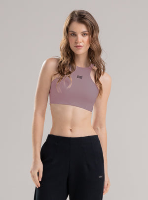 Top deportivo color mora leche para mujer, marca BABALÚ, referencia 95763, vista frontal. Compra al por mayor en babalu.com.co en COP.