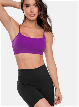Top deportivo color morado para mujer, marca BABALÚ, referencia 15943, vista frontal. Compra al por mayor en babalu.com.co en COP.