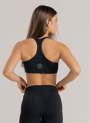 Top deportivo color negro para mujer, marca BABALÚ, referencia 113273, vista trasera. Compra al por mayor en babalu.com.co en COP.