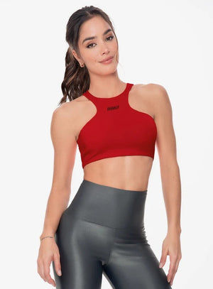 Top deportivo color rojo para mujer, marca BABALÚ, referencia 95763, vista frontal. Compra al por mayor en babalu.com.co en COP.