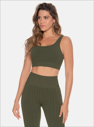 Top deportivo color verde para mujer, marca BABALÚ, referencia 109863, vista frontal. Compra al por mayor en babalu.com.co en COP.