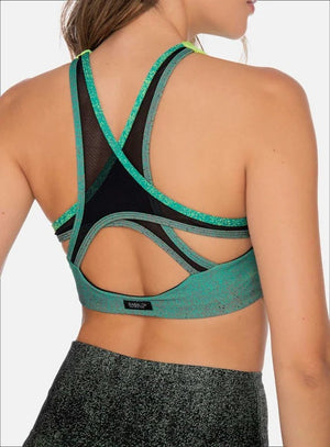 Top deportivo color verde para mujer, marca BABALÚ, referencia 111333, vista trasera. Compra al por mayor en babalu.com.co en COP.