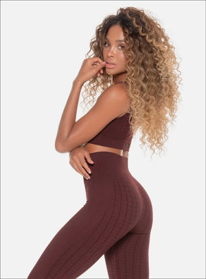 Top deportivo color vino tinto para mujer, marca BABALÚ, referencia 109863, vista lateral. Compra al por mayor en babalu.com.co en COP.