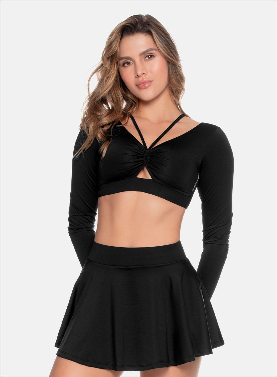 TOP DEPORTIVO MANGA LARGA, SUAVE AL TACTO CON RESORTE INTERNO QUE BRINDA MAYOR AJUSTE EN LA CINTURA.