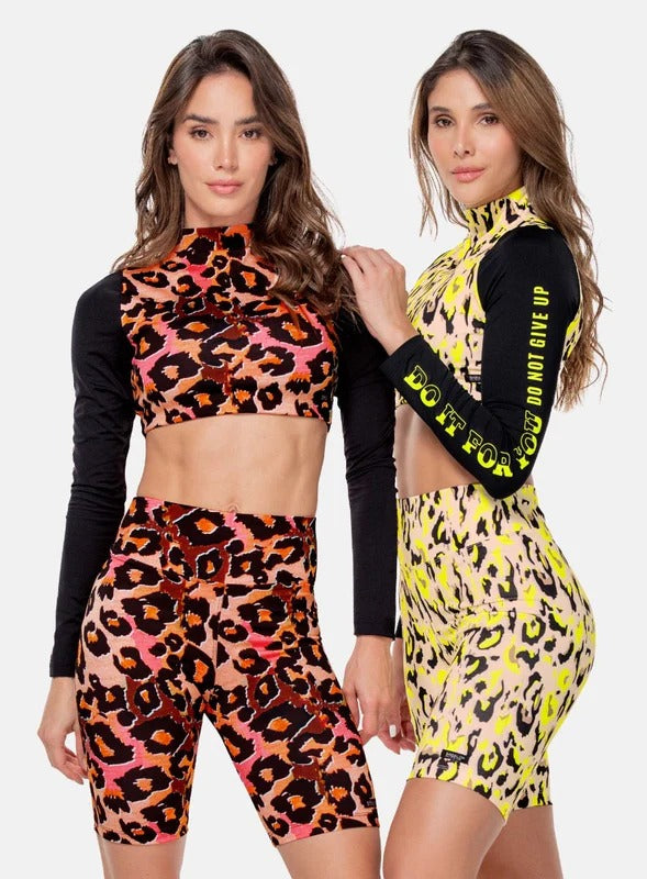 TOP DEPORTIVO MUJER SUBLIMADO CON CIERRE Y MANGA LARGA TALLA S - M