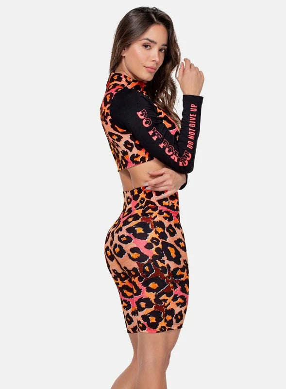 TOP DEPORTIVO MUJER SUBLIMADO CON CIERRE Y MANGA LARGA TALLA S - M