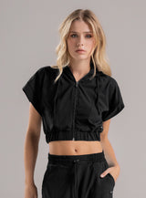 TOP DEPORTIVO CON CHOMPA TELA SEMI IMPERMEABLE