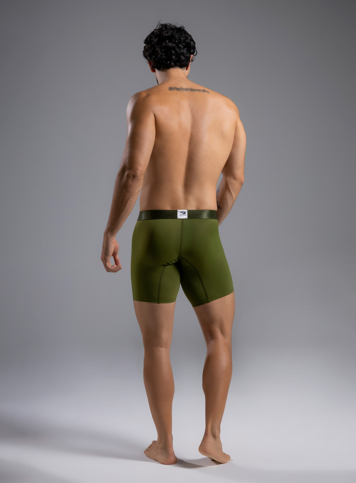 Bóxer de talle largo a rayas, elaborado en microfibra Tarrao Verde Militar ref 17001H