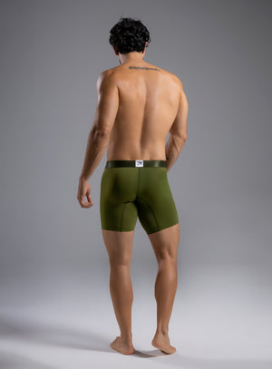 Bóxer de talle largo a rayas, elaborado en microfibra Tarrao Verde Militar ref 17001H