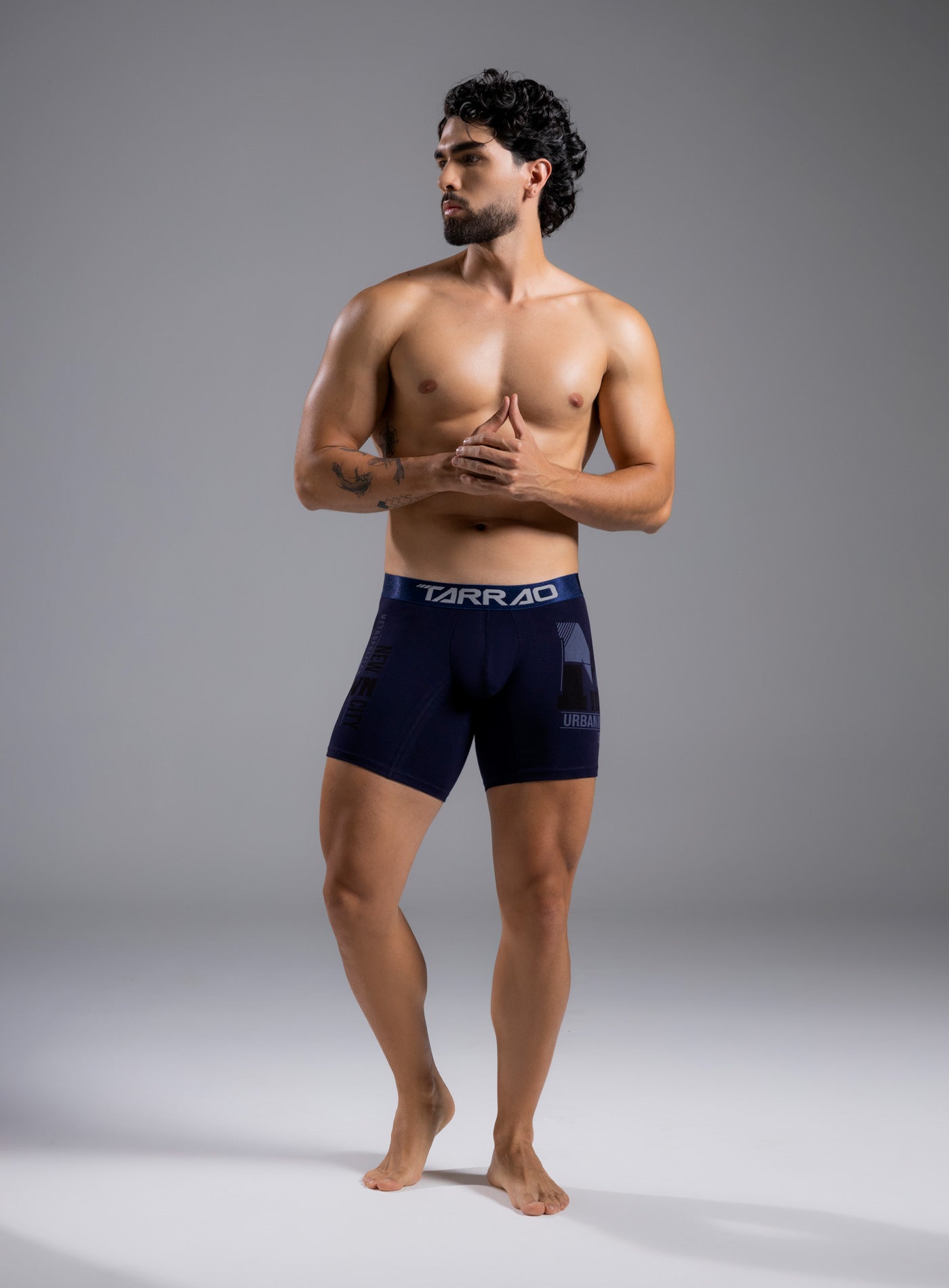 Boxer algodón estampado largo Tarrao Azul Oscuro ref 17061D