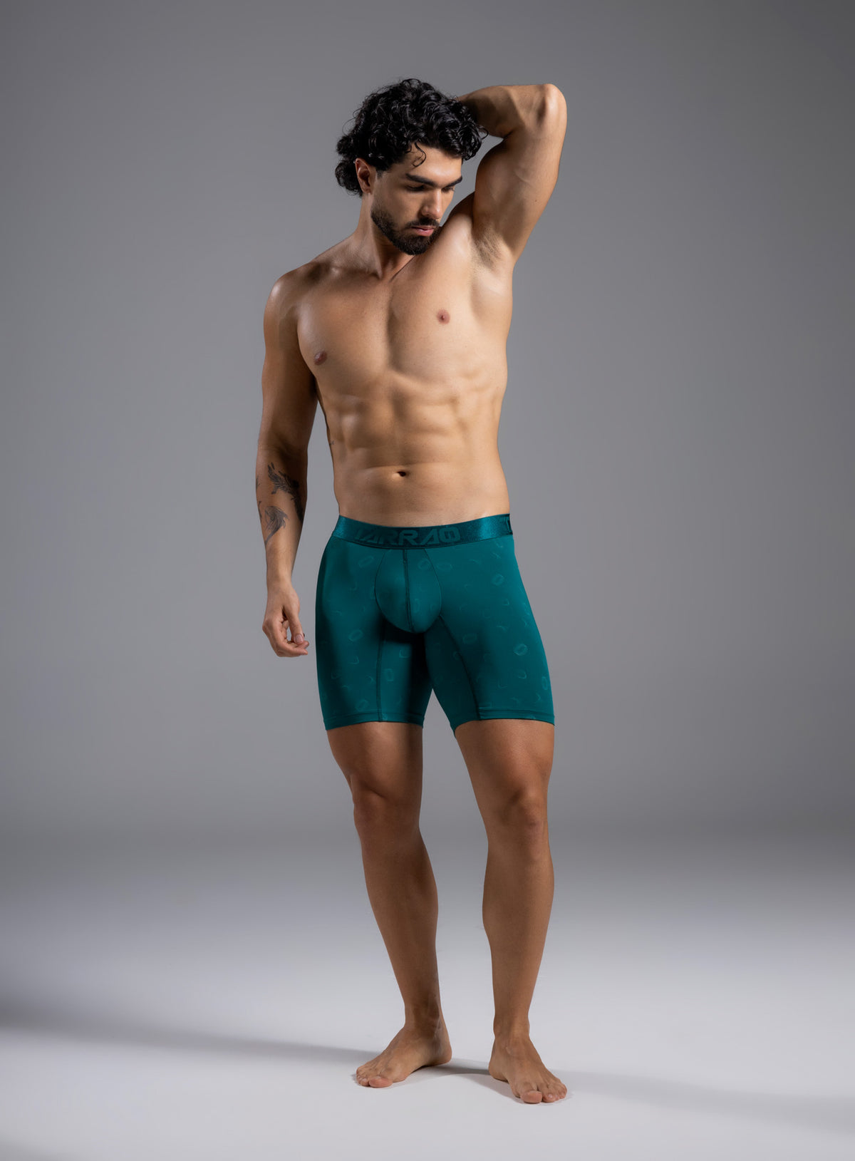 Bóxer de talle largo, full estampado, fabricado en microfibra de poliéster Tarrao Verde Jade Oscuro ref 78531A