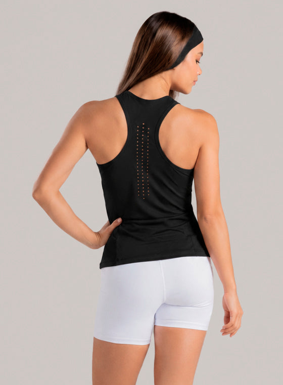 Blusa deportiva color negro para mujer, marca BABALÚ, referencia 37513, vista trasera. Compra al por mayor en babalu.com.co en COP.