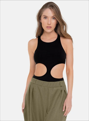 Body casual color negro para mujer, marca BABALÚ, referencia 112123, vista frontal. Compra al por mayor en babalu.com.co en COP.