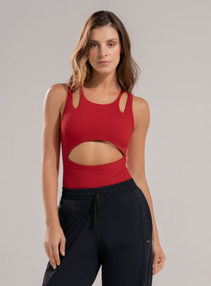 Body de color rojo para mujer, marca BABALÚ, referencia 112463, vista frontal. Compra al por mayor en babalu.com.co en COP.