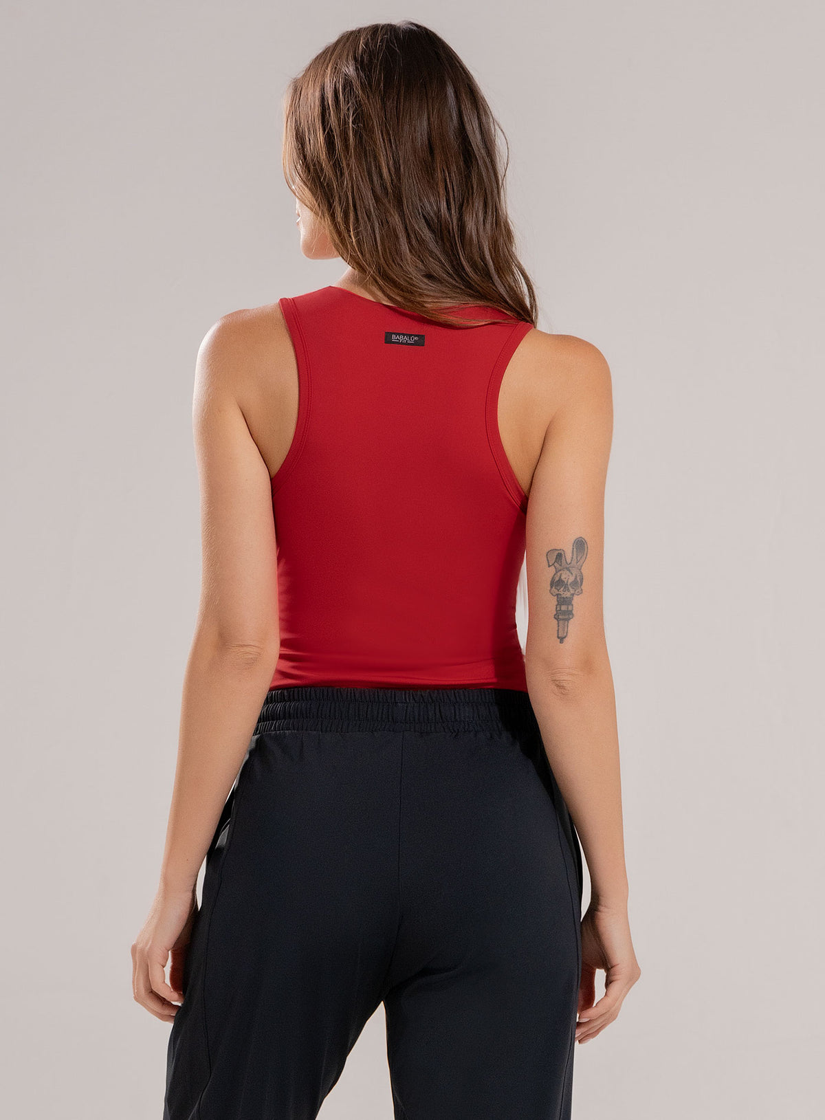 Body de color rojo para mujer, marca BABALÚ, referencia 112463, vista trasera. Compra al por mayor en babalu.com.co en COP.