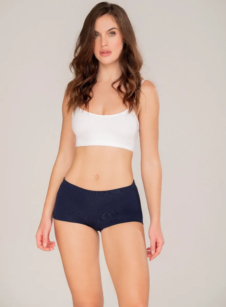 Boxer aries color azul para mujer, marca BABALÚ, referencia 27591, vista frontal. Compra al por mayor en babalu.com.co en COP.