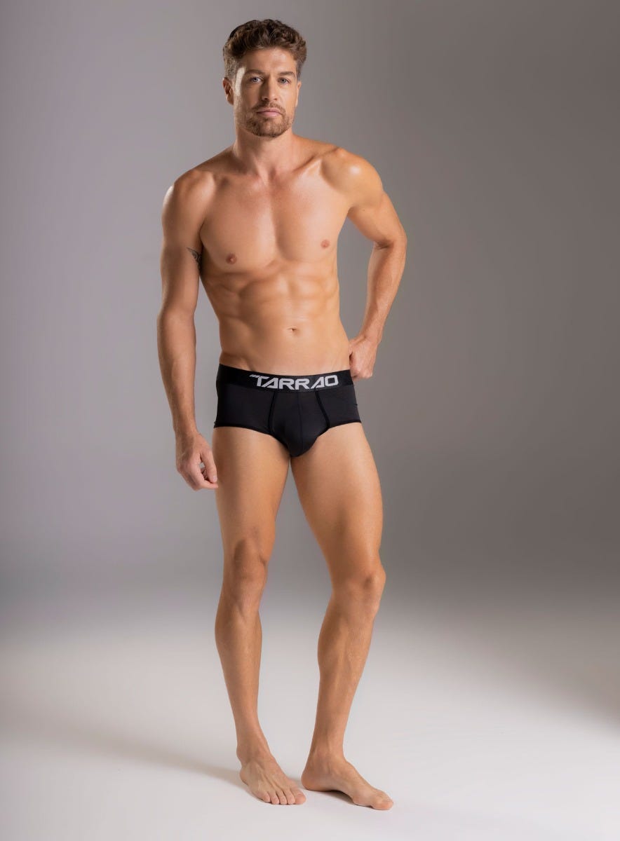 Boxer brief color negro para hombre, marca TARRAO, referencia 75841, vista frontal. Compra al por mayor en babalu.com.co en COP.
