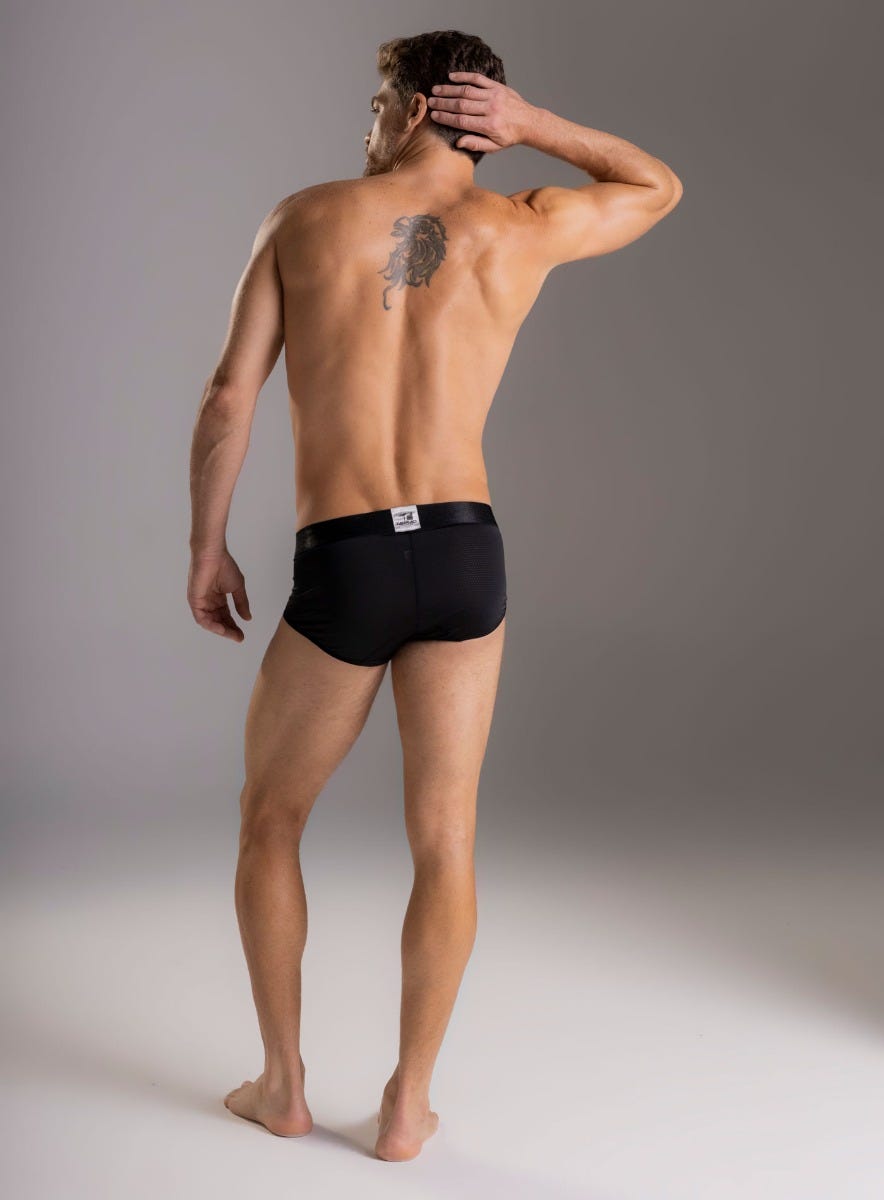Boxer brief color negro para hombre, marca TARRAO, referencia 75841, vista trasera. Compra al por mayor en babalu.com.co en COP.