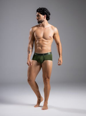 Boxer brief color verde para hombre, marca TARRAO, referencia 75841, vista frontal. Compra al por mayor en babalu.com.co en COP.