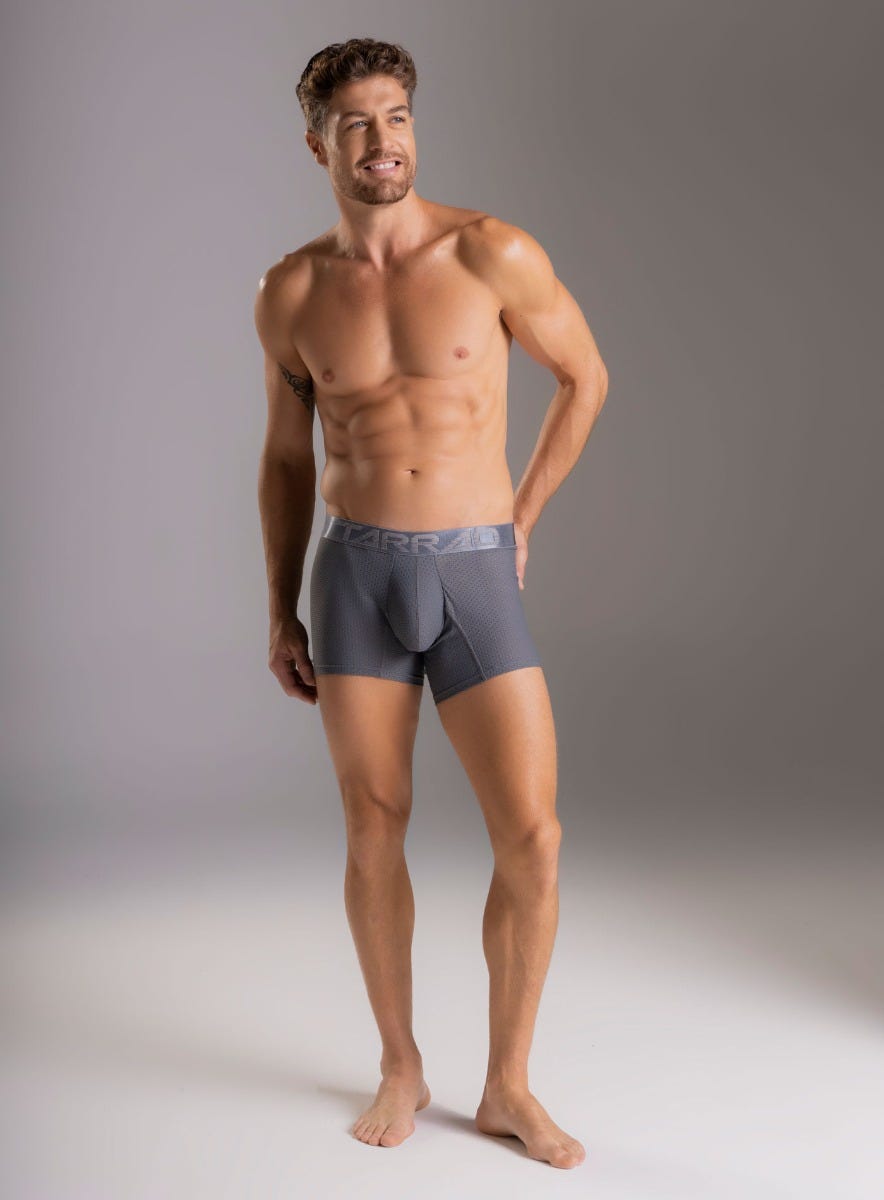 Boxer corto color gris para hombre, marca TARRAO, referencia 18931, vista frontal. Compra al por mayor en babalu.com.co en COP.