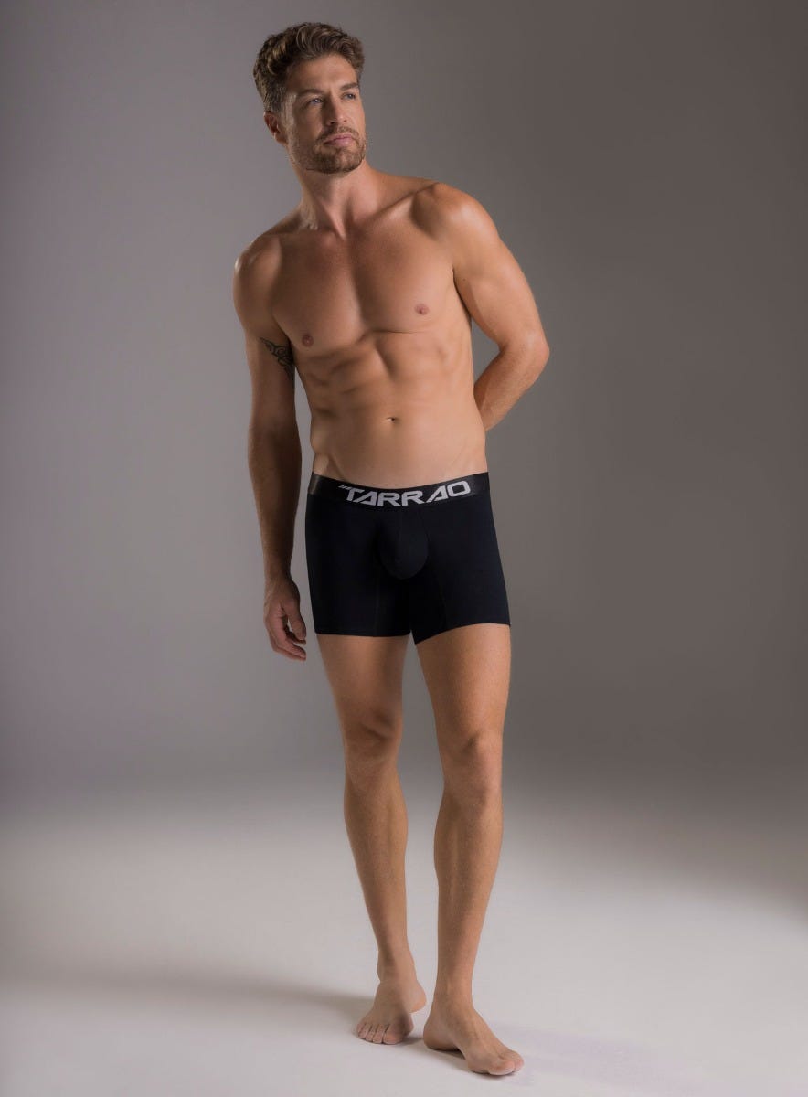 Boxer corto color negro para hombre, marca TARRAO, referencia 18551, vista frontal. Compra al por mayor en babalu.com.co en COP.
