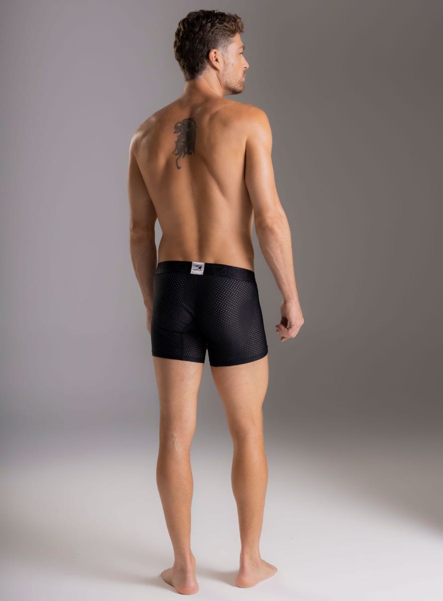 Boxer corto color negro para hombre, marca TARRAO, referencia 18931, vista trasera. Compra al por mayor en babalu.com.co en COP.
