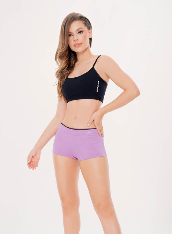 Boxer dama color lila para mujer, marca BABALÚ, referencia 24751, vista frontal. Compra al por mayor en babalu.com.co en COP.