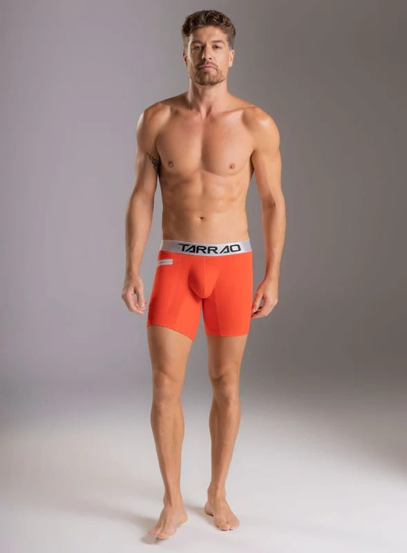 Boxer largo color naranja para hombre, marca TARRAO, referencia 78101, vista frontal. Compra al por mayor en babalu.com.co en COP.