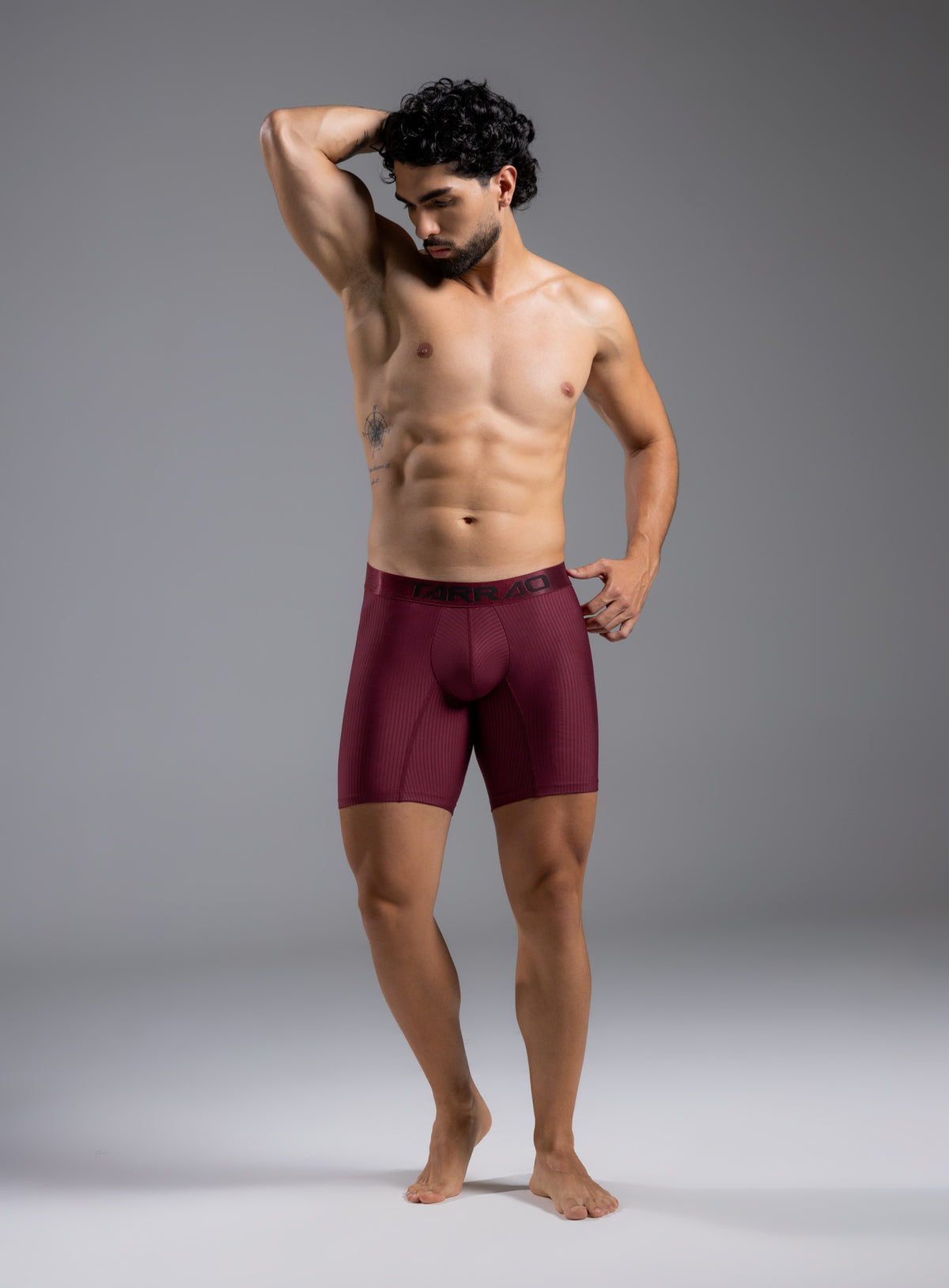 Boxer largo color vino tinto para hombre, marca TARRAO, referencia 62211, vista frontal. Compra al por mayor en babalu.com.co en COP.