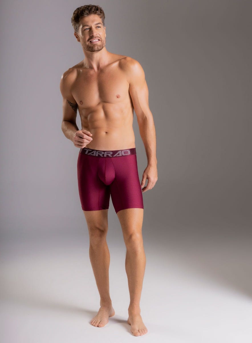 Boxer largo color vino tinto para hombre, marca TARRAO, referencia 622111, vista frontal. Compra al por mayor en babalu.com.co en COP.