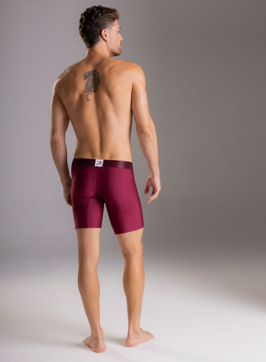 Boxer largo color vino tinto para hombre, marca TARRAO, referencia 622111, vista trasera. Compra al por mayor en babalu.com.co en COP.
