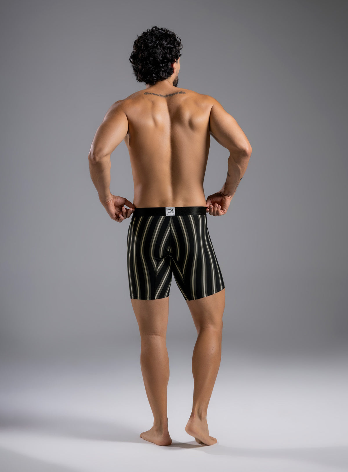 Boxer microfibra color gris para hombre, marca TARRAO, referencia 17001f, vista trasera. Compra al por mayor en babalu.com.co en COP.