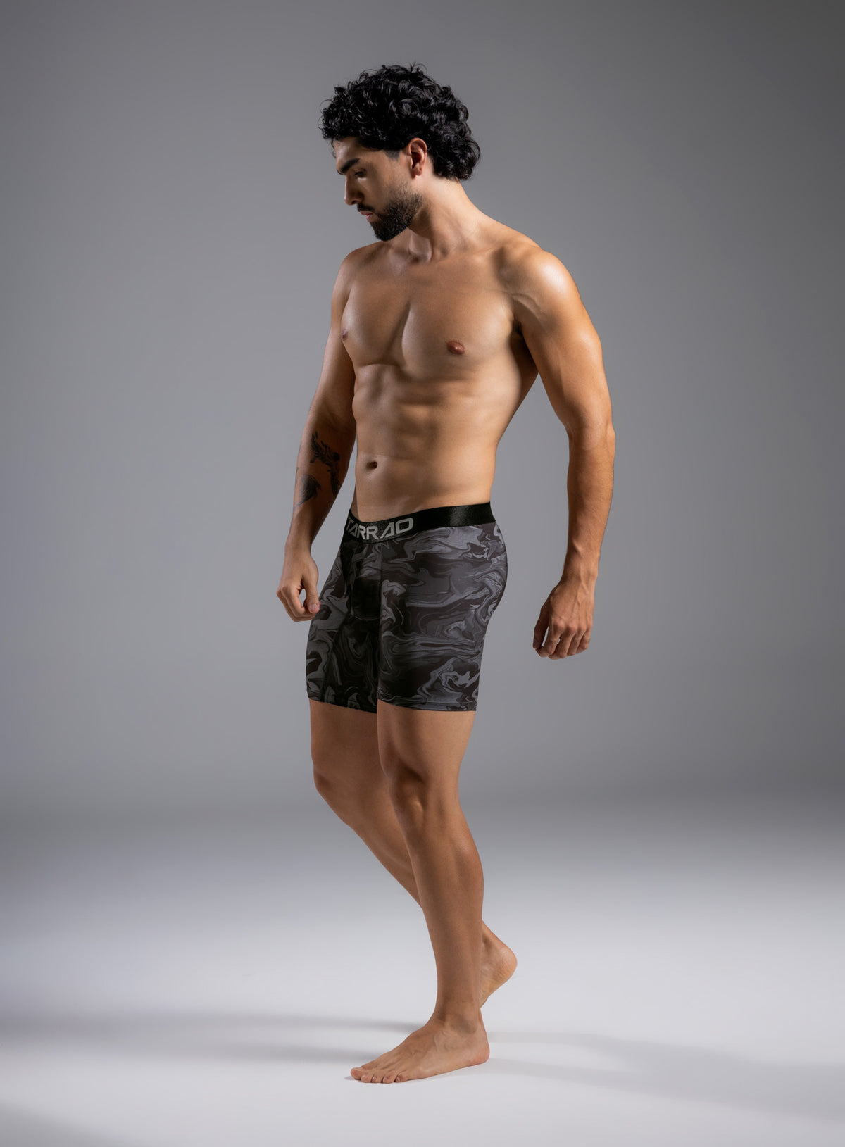 Boxer microfibra color negro para hombre, marca TARRAO, referencia 74261a, vista lateral. Compra al por mayor en babalu.com.co en COP.