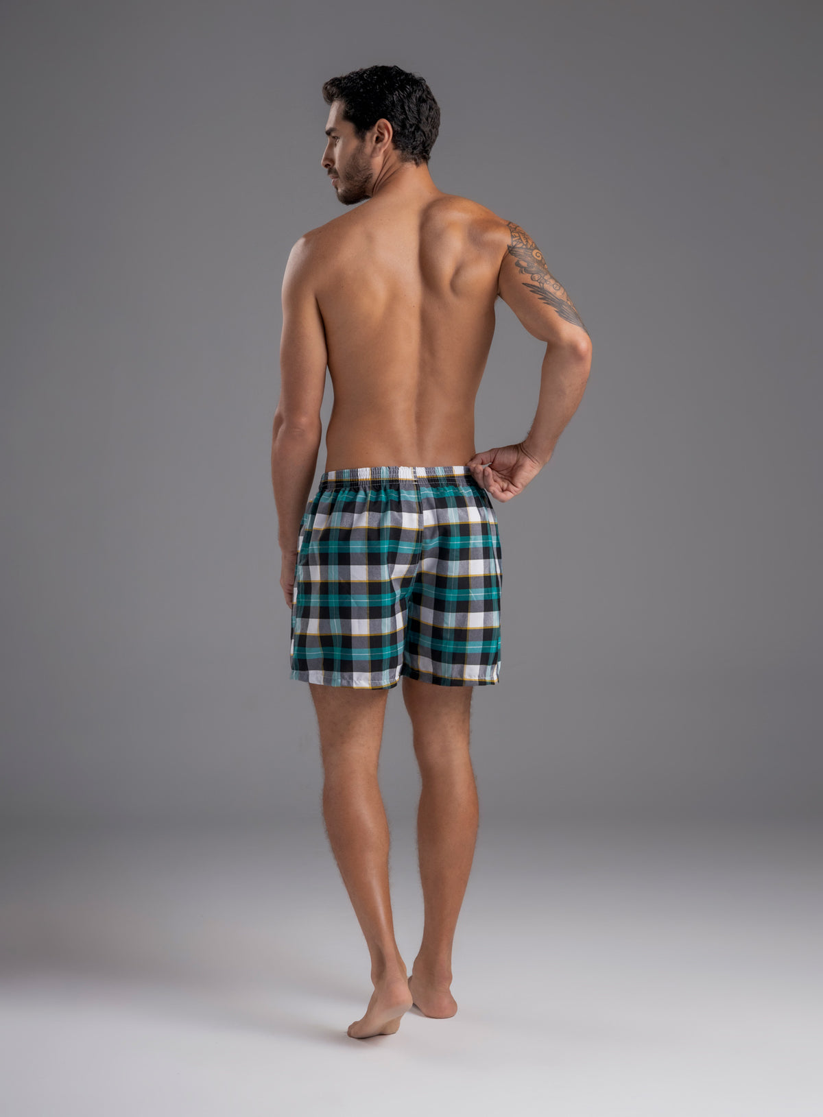 Boxer pijamero color verde para hombre, marca TARRAO, referencia 17041, vista trasera. Compra al por mayor en babalu.com.co en COP.