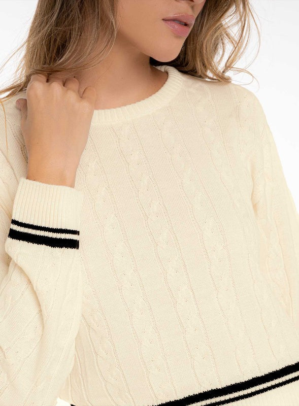 Buzo casual color marfil para mujer, marca BABALÚ, referencia 112773, vista detalle. Compra al por mayor en babalu.com.co en COP.