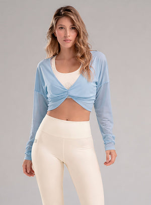 Buzo deportivo color azul baby para mujer, marca BABALÚ, referencia 110633, vista frontal. Compra al por mayor en babalu.com.co en COP.