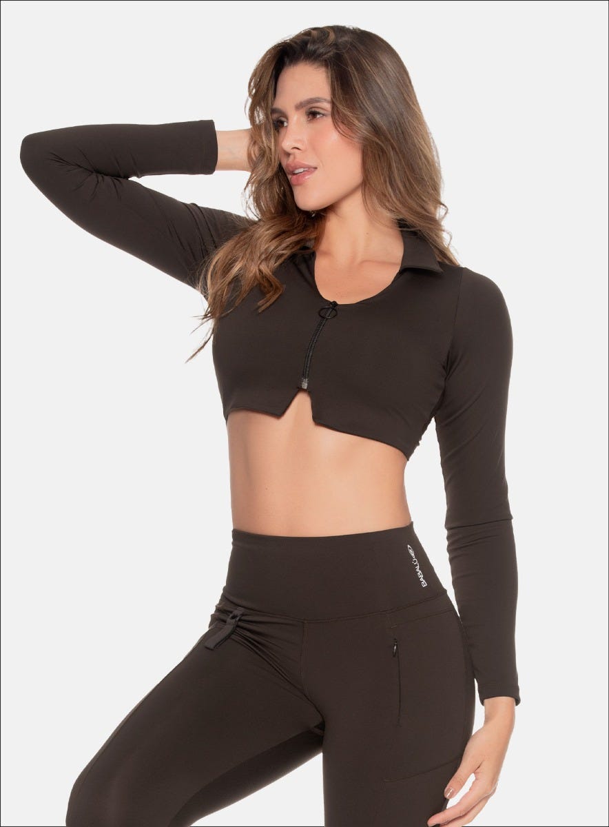 Buzo deportivo color cafe para mujer, marca BABALÚ, referencia 109263, vista frontal. Compra al por mayor en babalu.com.co en COP.