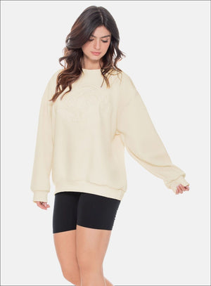 Buzo deportivo color marfil para mujer, marca BABALÚ, referencia 109023, vista frontal. Compra al por mayor en babalu.com.co en COP.