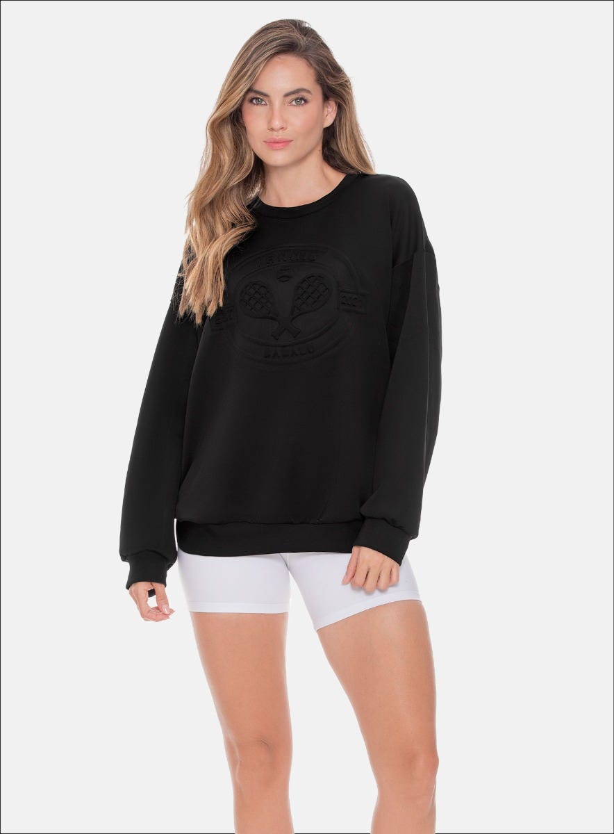 Buzo deportivo color negro para mujer, marca BABALÚ, referencia 109023, vista frontal. Compra al por mayor en babalu.com.co en COP.