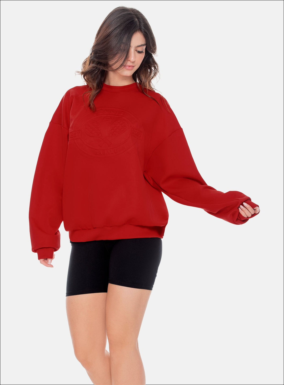 Buzo deportivo color rojo para mujer, marca BABALÚ, referencia 109023, vista frontal. Compra al por mayor en babalu.com.co en COP.